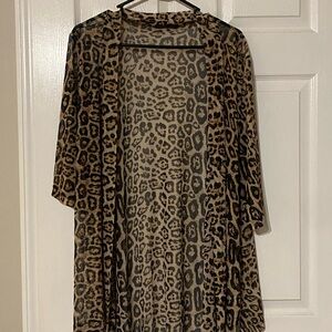Crazy Train Leopard Print Mesh Kimono